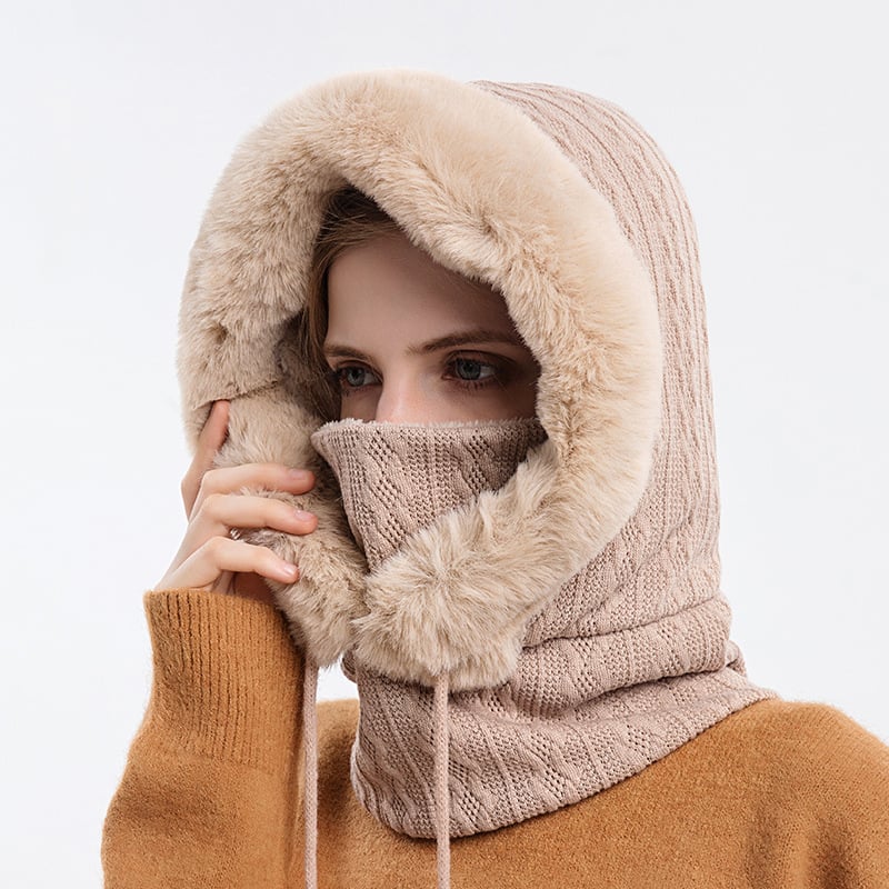 Elena – Knit Hooded Winter Balaclava for Women
