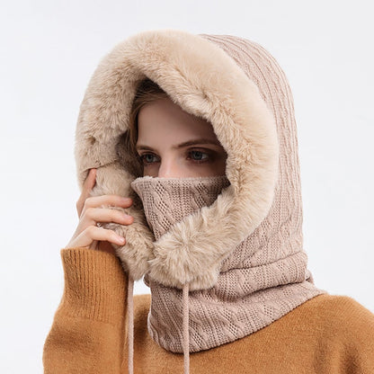Elena – Knit Hooded Winter Balaclava for Women