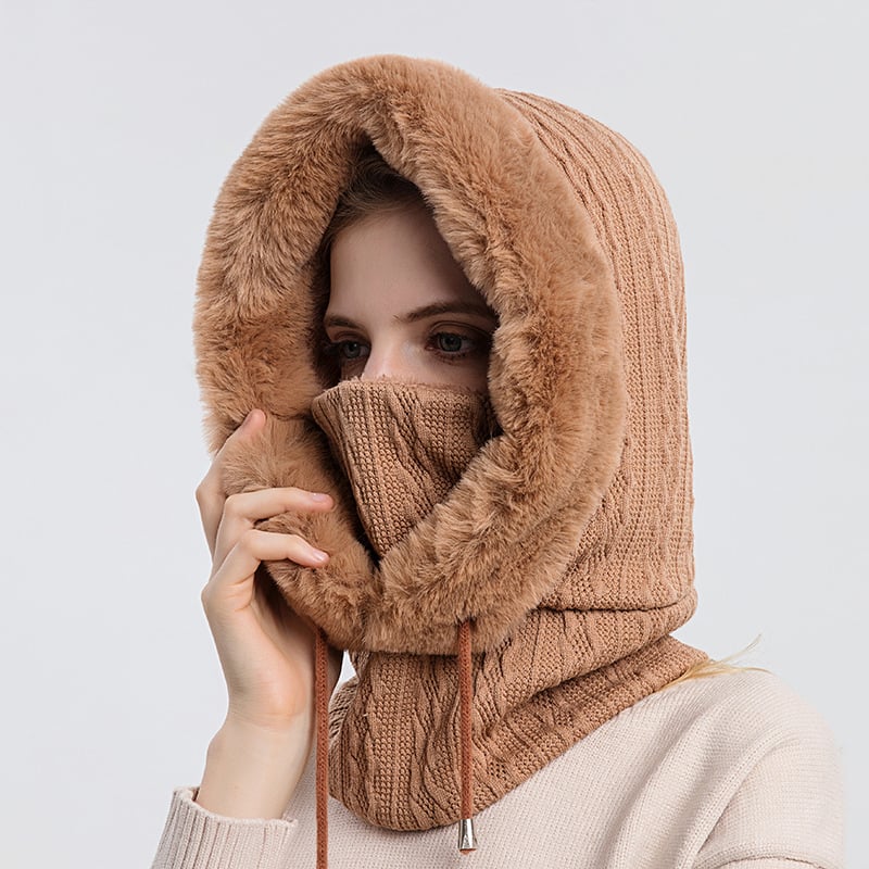 Elena – Knit Hooded Winter Balaclava for Women