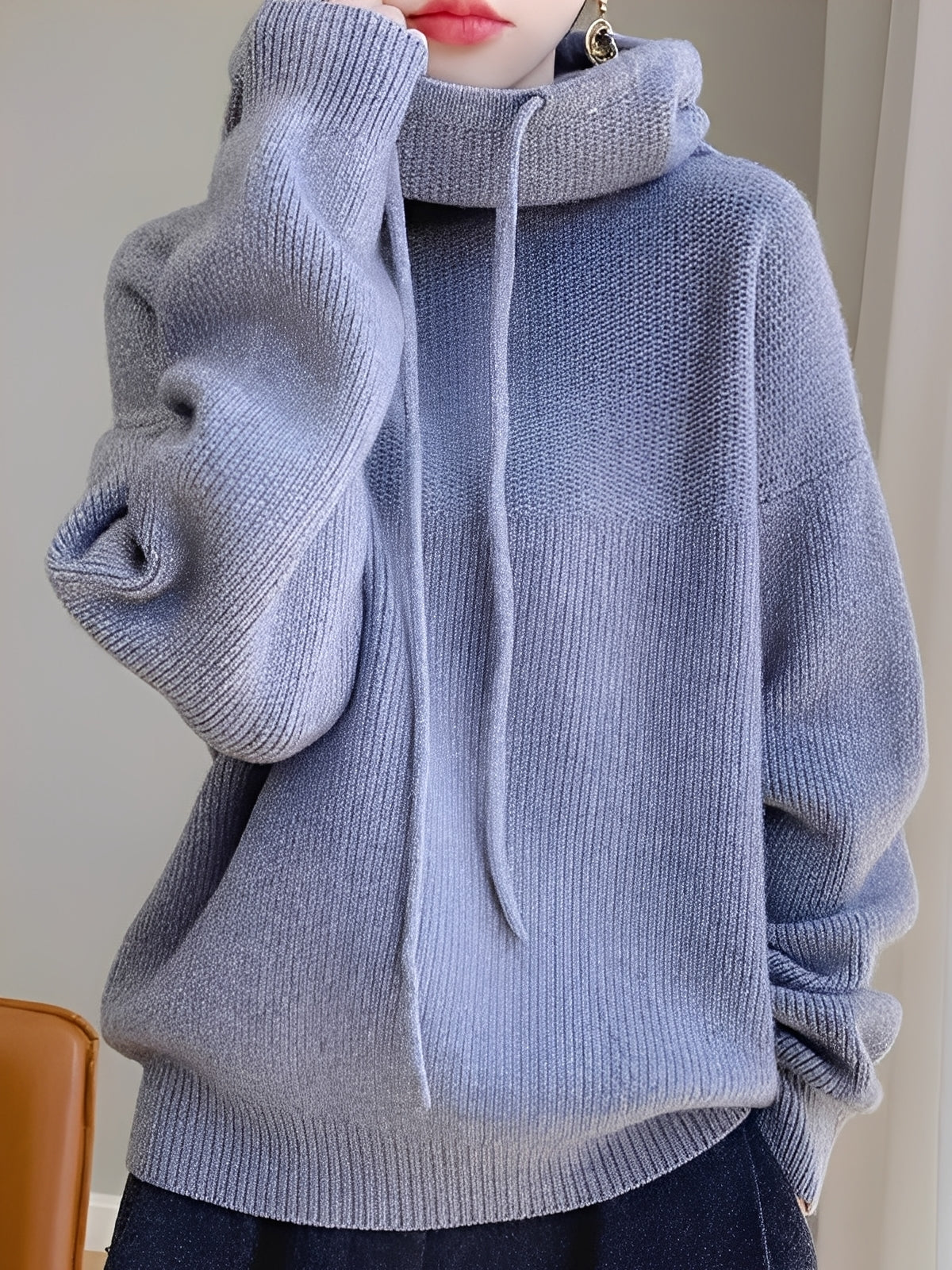 Lea – Miękki Sweter z Szerokim Golfem Damski