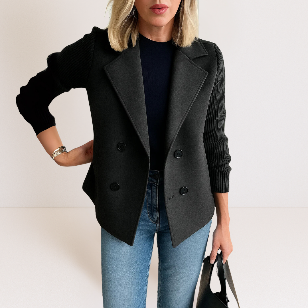 Ewa – Women's Wool Coat with Double-Breasted Fastening