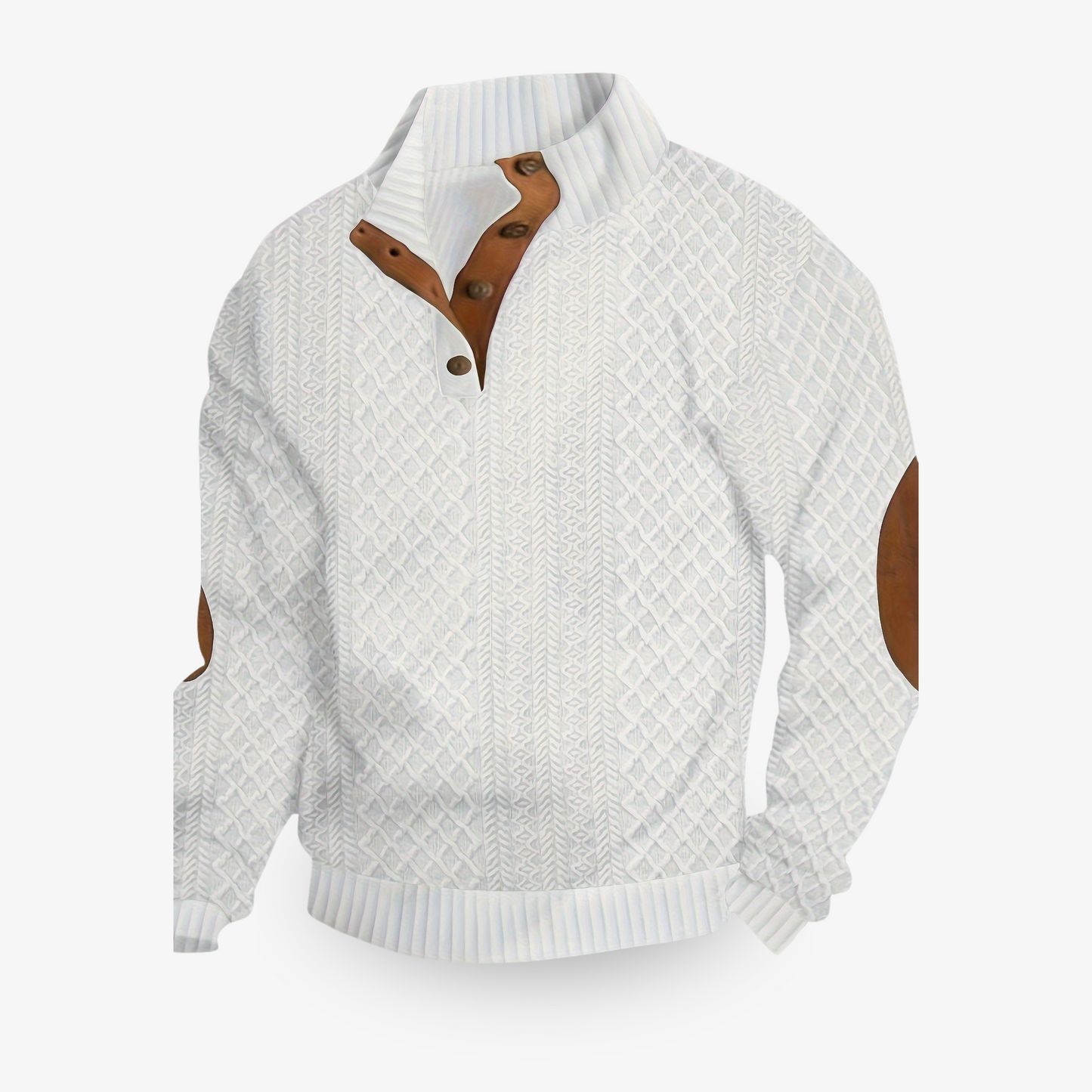 Ethan – Textured Button-Up Knit Pullover for Men