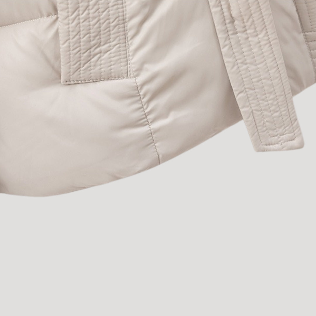 Amara – Belted Hooded Puffer Jacket for Women