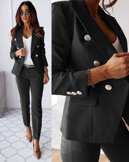 Alina – Tailored Double-Breasted Suit Set for Women