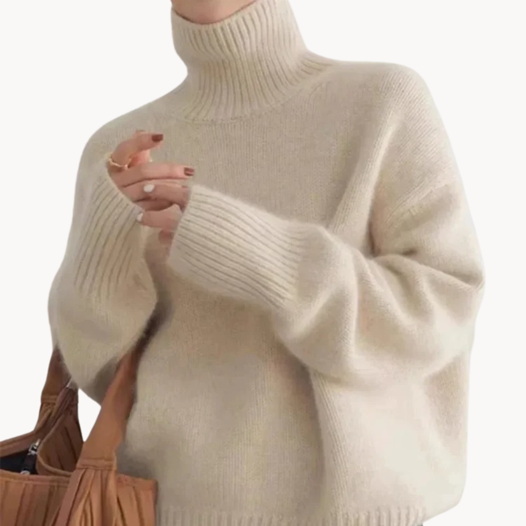 Amelia – Cozy High-Neck Knit Jumper for Women