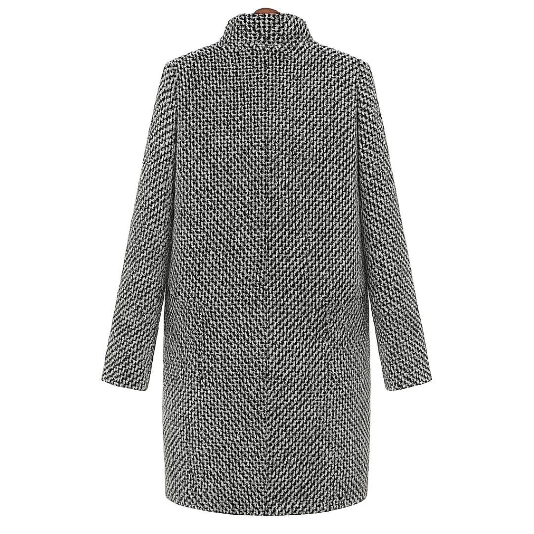 Isla – Textured Quilted-Lined Long Coat for Women
