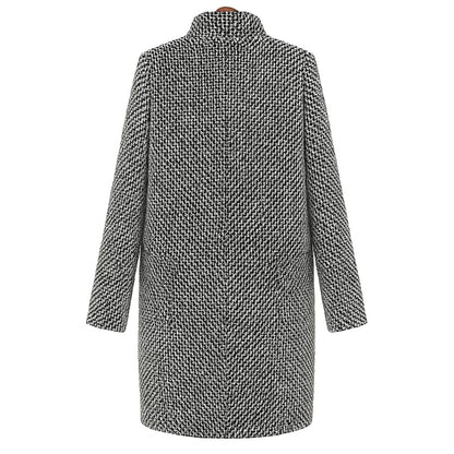 Isla – Textured Quilted-Lined Long Coat for Women