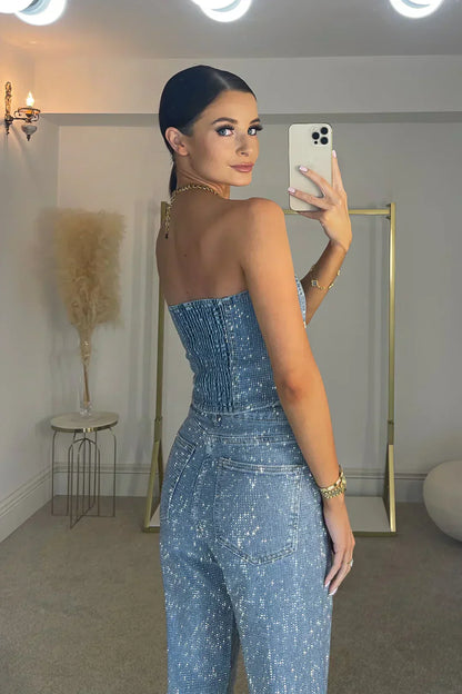 Izabela – Elegancki Kombinezon Bez Ramiączek