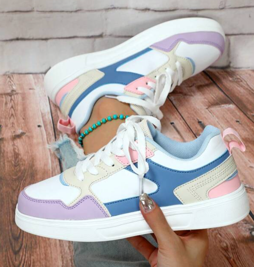 Sophia - Buty damskie sneakersy z kolorowymi wstawkami