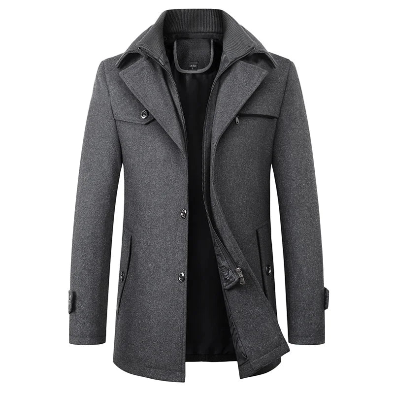 Marcus – Structured Wool-Blend Winter Coat for Men