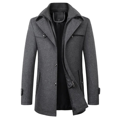 Marcus – Structured Wool-Blend Winter Coat for Men