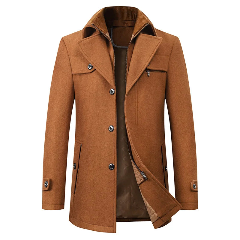 Marcus – Structured Wool-Blend Winter Coat for Men