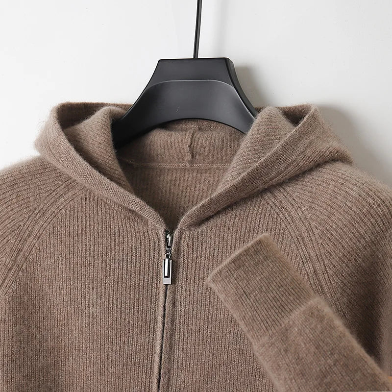 Ethan – Refined Full-Zip Knit Hoodie for Men