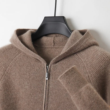 Ethan – Refined Full-Zip Knit Hoodie for Men