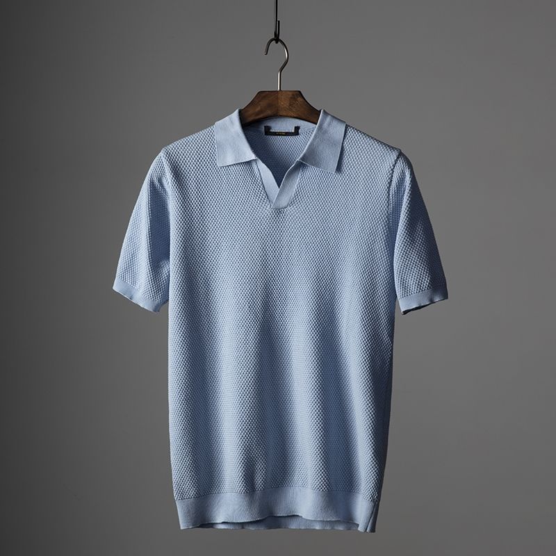 James – Textured Short-Sleeve Polo Shirt Menswear