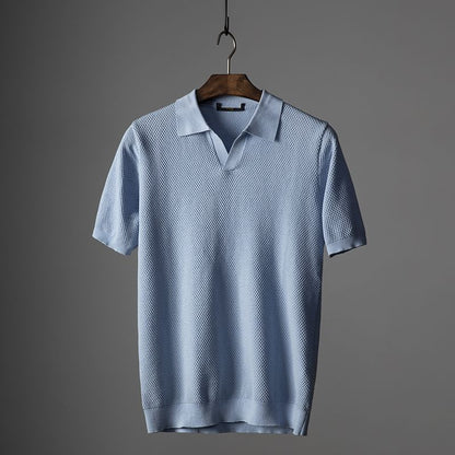 James – Textured Short-Sleeve Polo Shirt Menswear