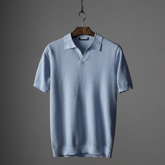 James – Textured Short-Sleeve Polo Shirt Menswear