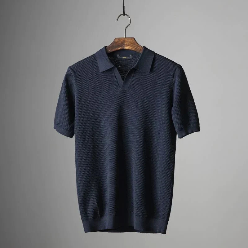 James – Textured Short-Sleeve Polo Shirt Menswear
