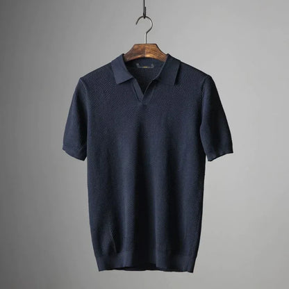 James – Textured Short-Sleeve Polo Shirt Menswear