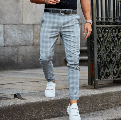 Darian – Męskie spodnie w kratę slim fit