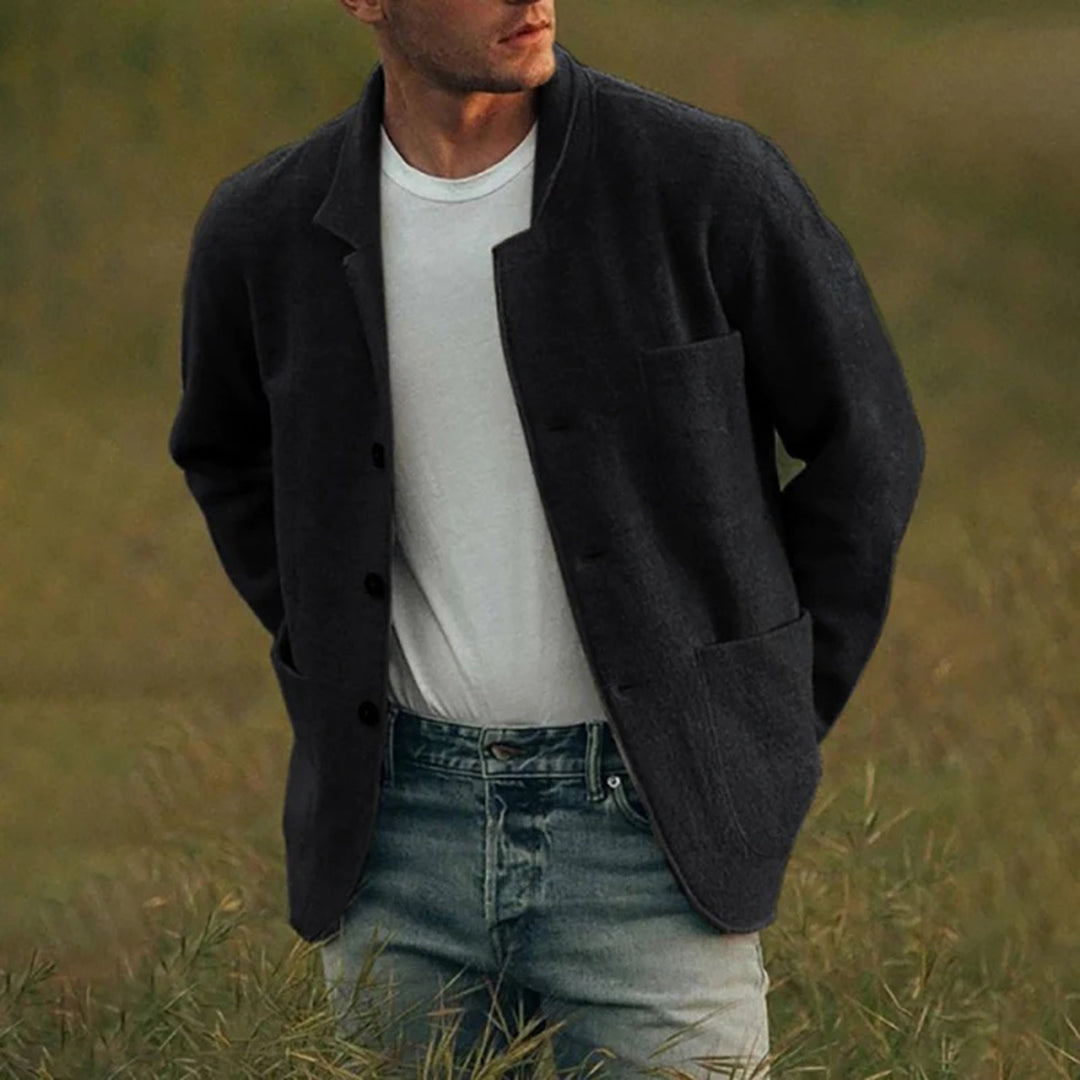 Oliver - Marynarka męska casual z dzianiny
