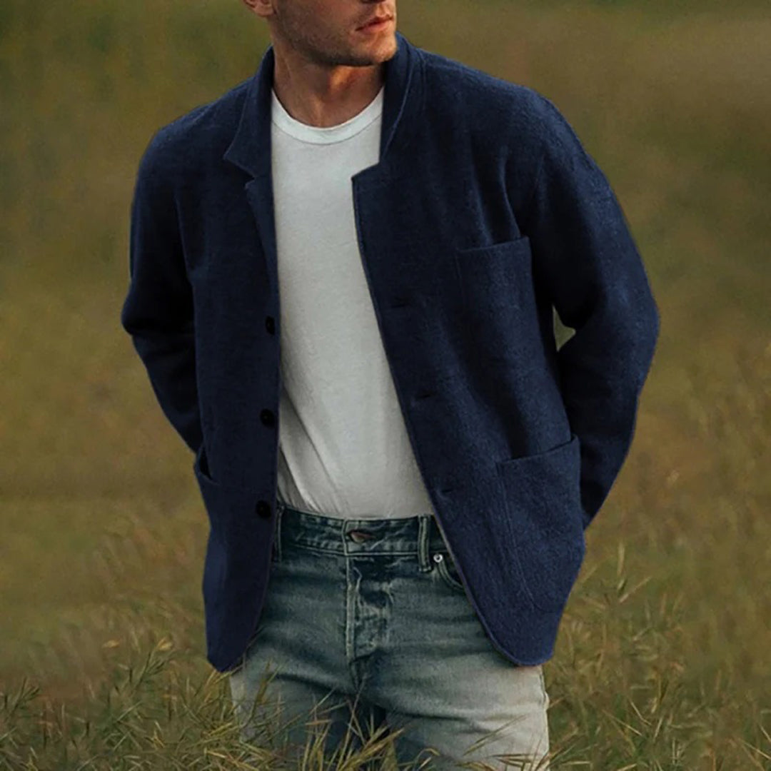 Oliver - Marynarka męska casual z dzianiny