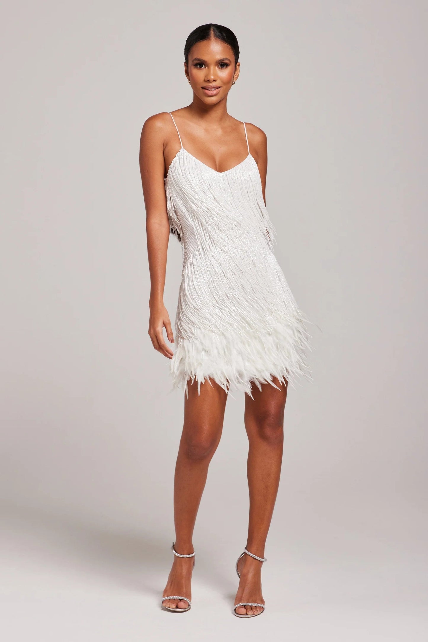 Sienna – Fringe & Feather Embellished Party Mini Dress for Women