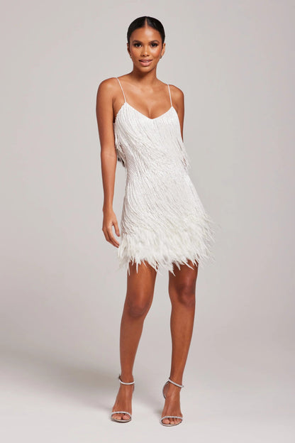 Sienna – Fringe & Feather Embellished Party Mini Dress for Women