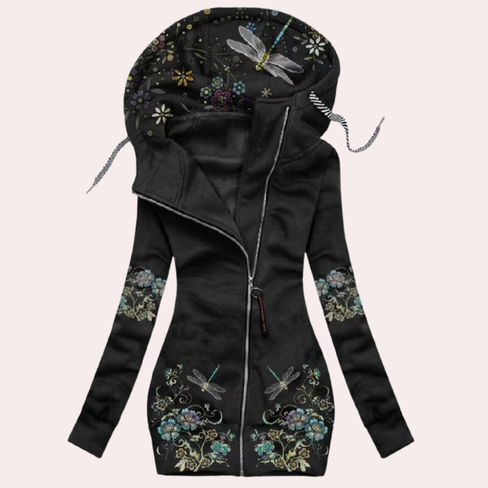 Natalia – Damska Bluza z Kapturem w Kwiaty