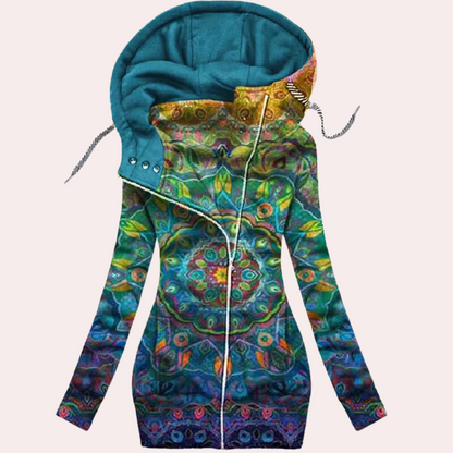 Natalia – Damska Bluza z Kapturem w Kwiaty