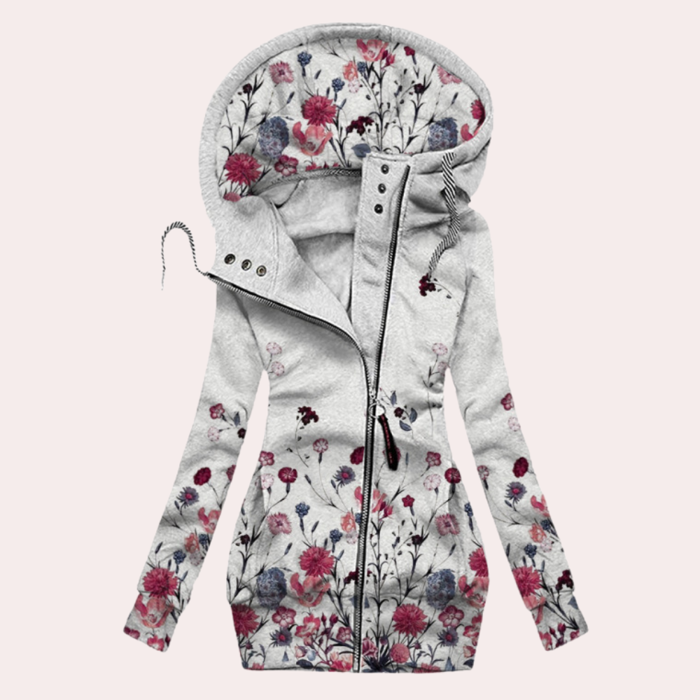 Natalia – Damska Bluza z Kapturem w Kwiaty