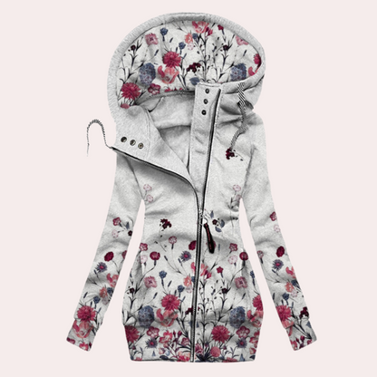 Natalia – Damska Bluza z Kapturem w Kwiaty
