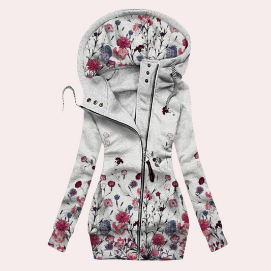 Natalia – Damska Bluza z Kapturem w Kwiaty