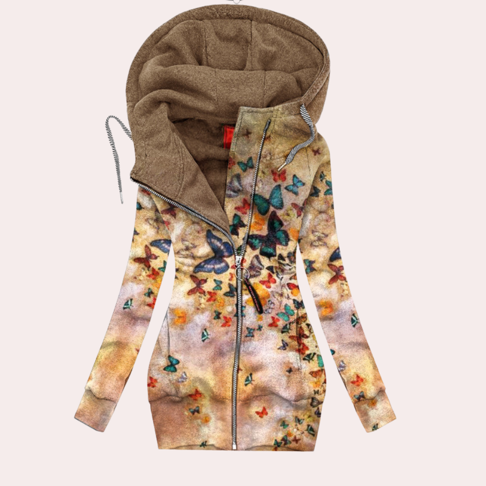 Natalia – Damska Bluza z Kapturem w Kwiaty