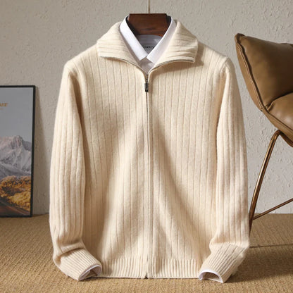 Oliver – Ribbed Half-Zip Knit Jumper for Men