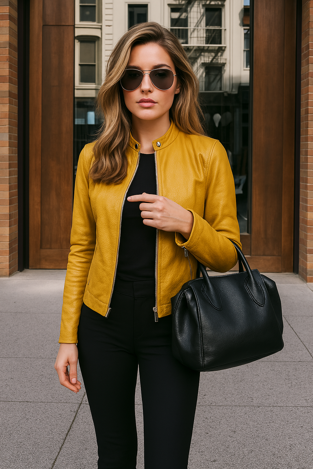 Clara – Fitted Leather Jacket for Women