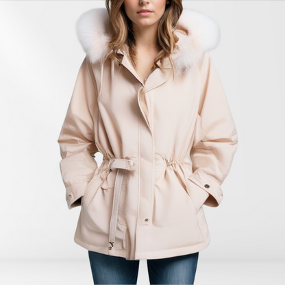 Natalia – Hooded Faux-Fur Trim Women’s Winter Jacket