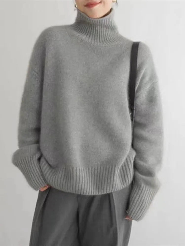 Alicja – Relaxed Turtleneck Knit Jumper for Women