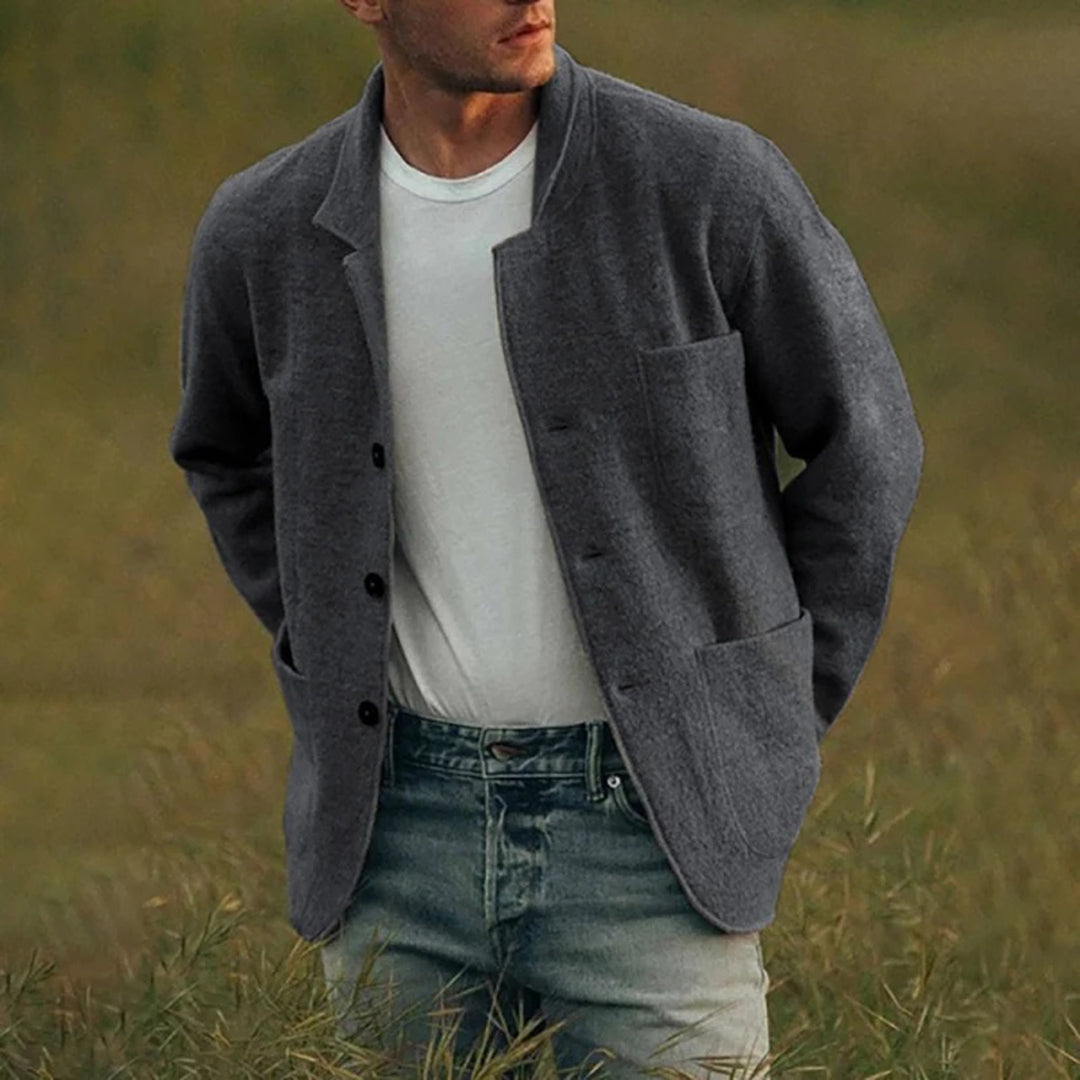 Oliver - Marynarka męska casual z dzianiny