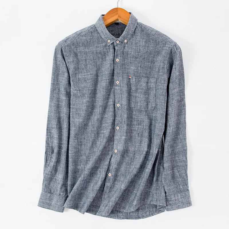 Alejandro – Męska koszula lniana slim fit z długim rękawem