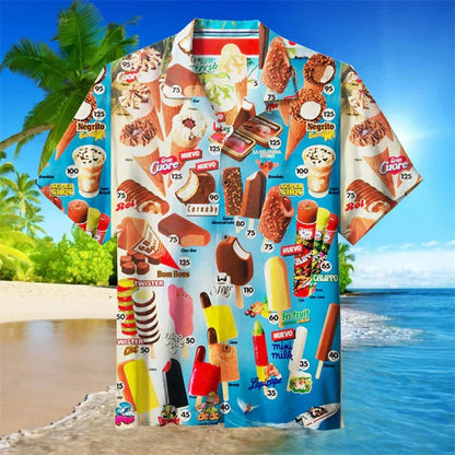Jake – Ice cream shirt short sleeve with buttons men's shirts - Image 1