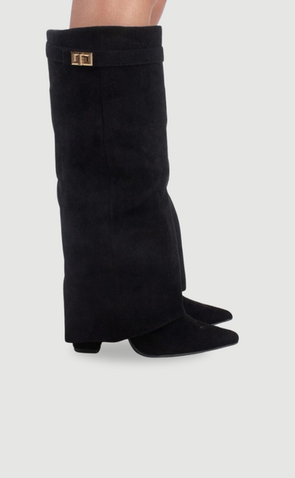 Charlotte – Elegant Knee-High Block Heel Boots Womens