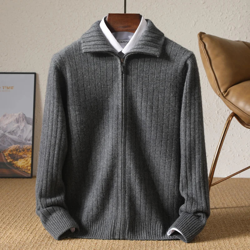 Oliver – Ribbed Half-Zip Knit Jumper for Men