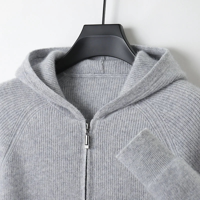 Ethan – Refined Full-Zip Knit Hoodie for Men