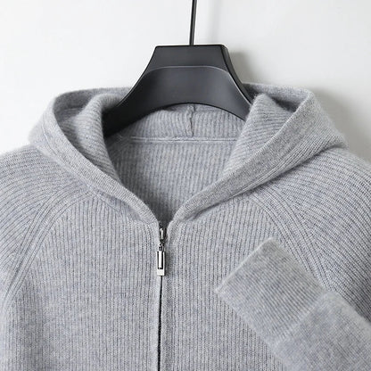 Ethan – Refined Full-Zip Knit Hoodie for Men