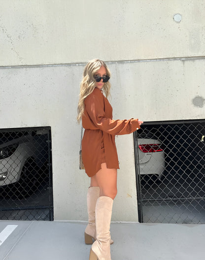 Amelia – Button-Front Long Sleeve Shirt Dress for Women