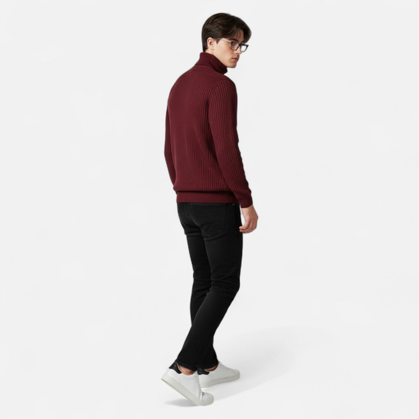 Lucas – Ribbed High-Neck Men’s Knit Jumper