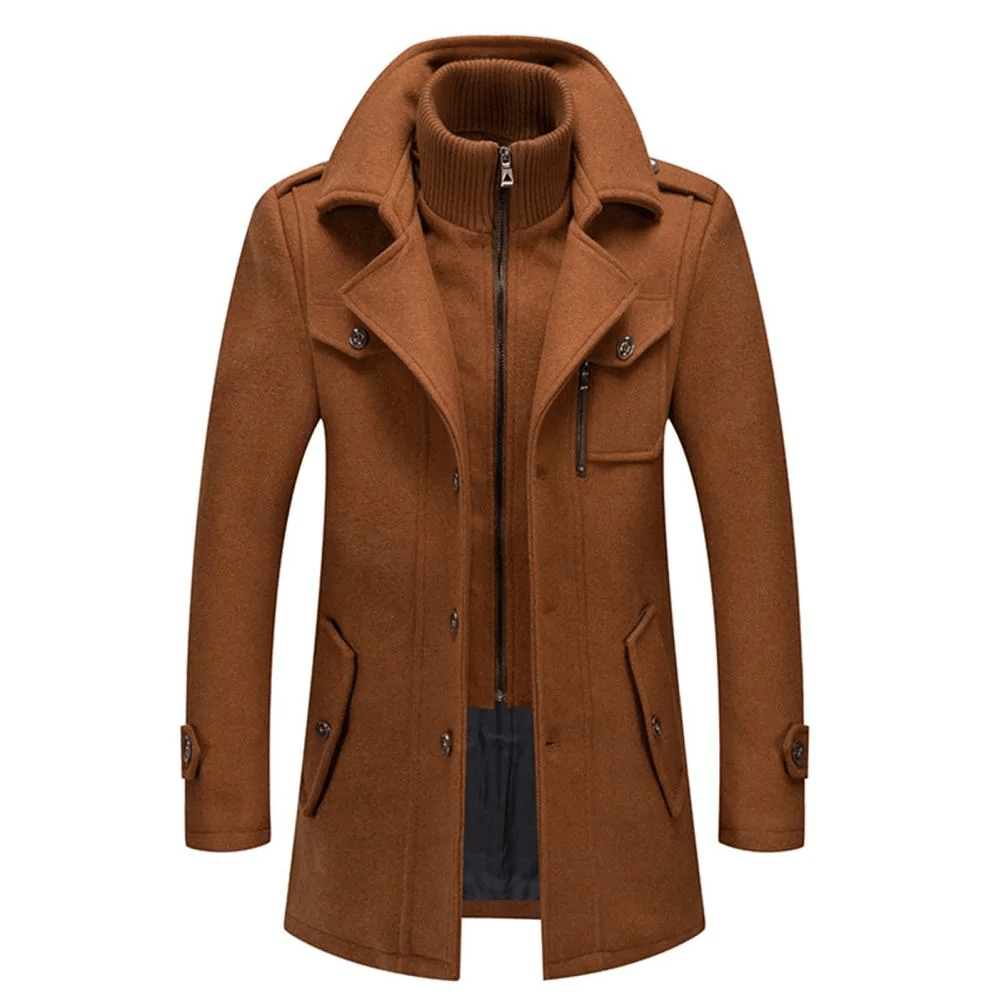 Damien – Double-Layer Wool-Blend Winter Coat for Men