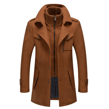 Damien – Double-Layer Wool-Blend Winter Coat for Men