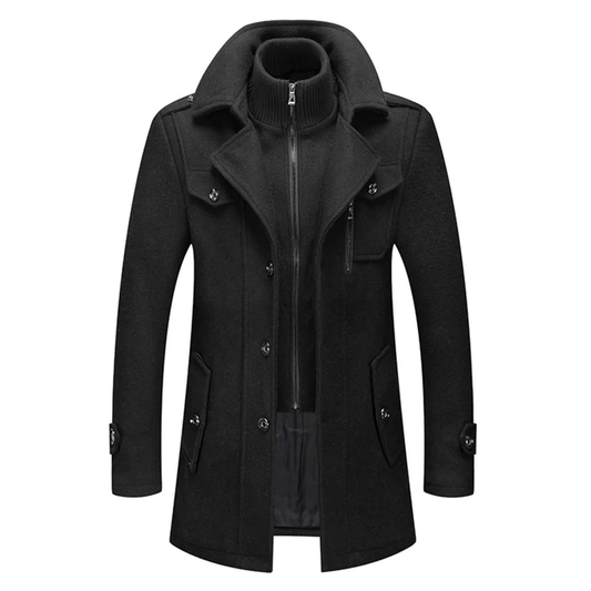 Damien – Double-Layer Wool-Blend Winter Coat for Men